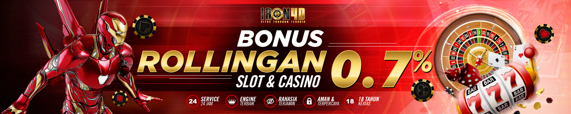 Bonus Rolingan Mingguan slot dan casino 0.7%